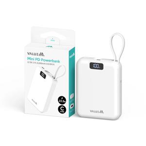 VM C타입 케이블 일체형 미니 보조배터리 PD22.5W 10000mAh 화이트