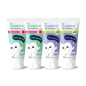 유아 어린이 저불소 키즈치약(라즈베리향+청포도향) 60g x 4개