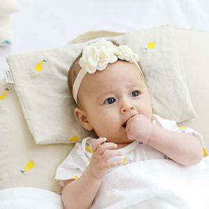 쿨소재 자수 유아 신생아 아기 비즈 베개 태열방지