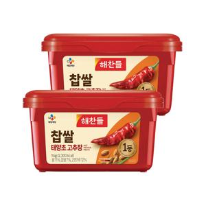 해찬들 찹쌀 태양초 고추장 1kg*2개