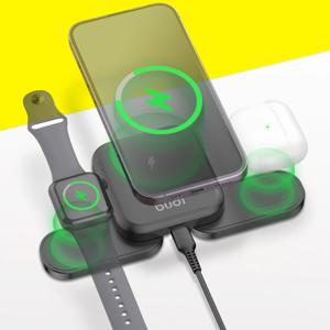 휴대용 3-IN-1 접이식 무선 충전 패드 큐브 버디