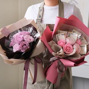 빅로즈 비누꽃 용돈꽃다발 (3color)