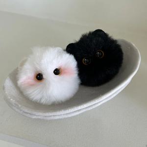 미니 왕초롱눈망울 털복숭이 고양이 키링 선물 커플템 우정템
