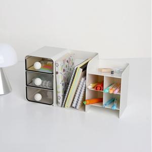 화이트 올인원 데스크 정리함 데스크테리어 서랍 책꽂이 펜홀더 연필꽂이 책상  정리
