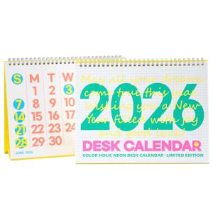 2026 컬러홀릭 네온 데스크 캘린더(탁상달력)  팬톤컬러 형광달력