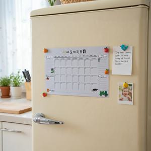 화이트보드 냉장고 현관문 부착 통자석 스케줄러 메모보드