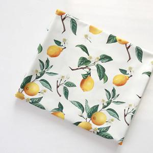면20수평직 과일 패턴 패브릭 원단 식탁보 쿠션 침대커버 로브 아기옷 DIY-워터컬러 레몬