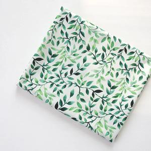 면20수평직 싱그러운 감성 식물 플랜트 원단 천 패브릭 여름 원피스 DIY-워터컬러 리프