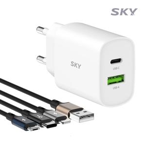 필 Q2 PD 20W 듀얼 고속충전기 USB C타입+3in1 고속케이블