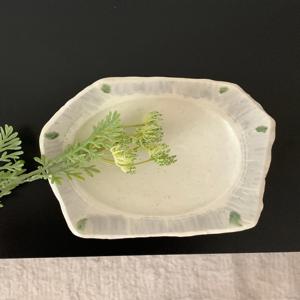 Green hexagon plate 그린 플레이트 디저트 접시 튼튼한 도자기 그릇 앞접시