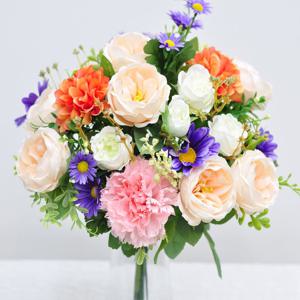 오렌지 피치 산소 꽃다발_조화 산소꽃 성묘꽃 산소꽃다발 꽃바구니 납골당리스 꽃배달 전국배달