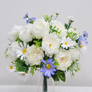 화이트 작약 산소 꽃다발_조화 산소꽃 성묘꽃 산소꽃다발 꽃바구니 납골당리스 꽃배달 전국배달