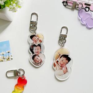 아기 가족 커플 사진 포토 하트 아크릴 키링 제작
