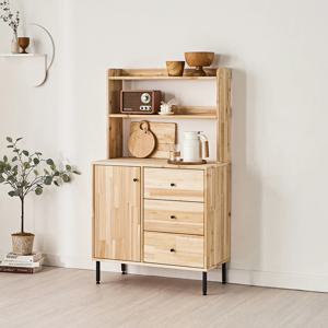 제크 삼나무 원목 800 서랍 하부장 + 상부장 세트