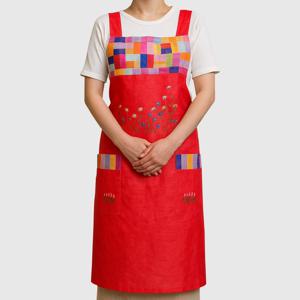 전통 한복 스타일 모시 앞치마 어린이집 선생님 보육교사