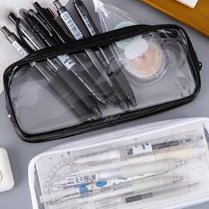 PVC 심플기본 필통 펜파우치 블랙 화이트