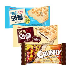 바삭바삭 크런키모나카x6개+와플모나카옥동자x6개+와플모나카바닐라x6개