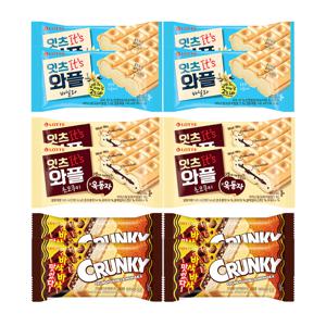 바삭바삭 크런키모나카x4개+와플모나카옥동자x4개+와플모나카바닐라x4개