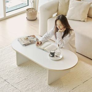 [메이플 쿠폰가 46,900원] 루크 타원형 좌식 카페 거실 소파 테이블 좌탁 1200