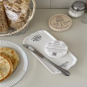 paris atelier 레이스 디저트접시 프렌치무드 사각 플레이트