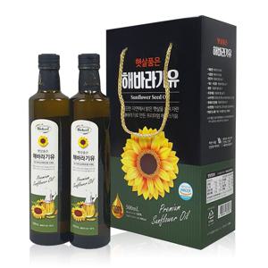 웰크리 햇살품은 해바라기씨유 식용유 선물세트 500ml*2병