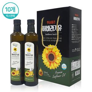 웰크리 햇살품은 해바라기씨유 식용유 선물세트 500ml*2병 10개