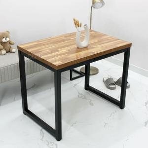 집성목 디자인 업무용 책상 1000 x 600 튼튼한 네모 철제 다리 사무실 직원용 책상