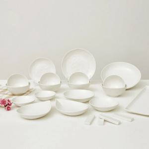 국산 무안도자기 백유 22p그릇세트