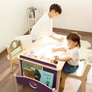 동그라미 책상 아이 유아 원목 미술 놀이 책상 플레이 테이블 의자 세트