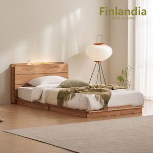 엘렌 저상형 LED 패밀리 참죽나무 원목 침대프레임 SS/Q/K/LK