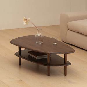 도피오 월넛 호두나무 거실 소파 침실 사이드 비정형 테이블 1250