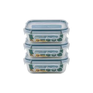 코멕스 오븐글라스 내열유리 밀폐용기 370ml x 3개