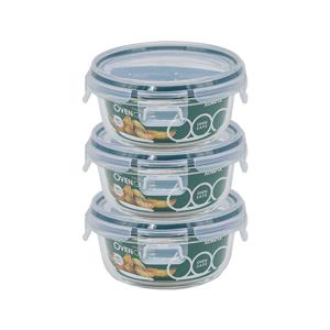 코멕스 오븐글라스 밀폐용기 원형 400ml x 3개