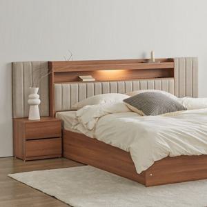 하이브 가죽헤드 LED조명 침대 SS (협탁2개,양면매트)