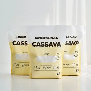 베이직 카사바 3.7kg x 3개 카사바모래 먼지없는 응고형 고양이모래