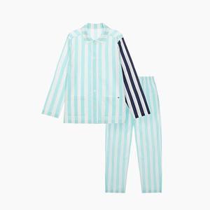JAJU 여 코튼 레이온 스트레치 스트라이프 파자마상하세트_LIGHT MINT
