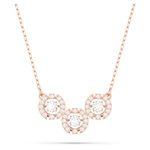 Swarovski Sparkling Dance Trilogy 네크리스, 라운드 컷, 화이트, 로즈골드 톤 플래팅