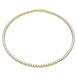 Matrix Tennis 네크리스, 라운드 컷, 화이트, 18K 골드 피니시