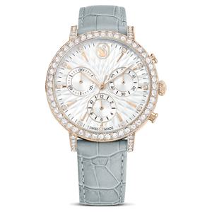 Matrix tennis chrono 워치, 스위스 메이드, 레더 스트랩, 그레이, 샴페인 골드 톤 피니시