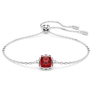 Birthstone 브레이슬릿, 스퀘어 컷, 1월, 레드, 로듐 플래팅