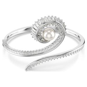 Ariana Grande x Swarovski 뱅글, 크리스털 펄, 바게트 컷, 화이트, 로듐 플래팅