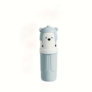 TEMU 1pc 휴대용 여행 칫솔 홀더, 플라스틱 치약 컵, 귀여운 곰 디자인, 출장 및 휴가를위한 욕실 구강 세정제 컵