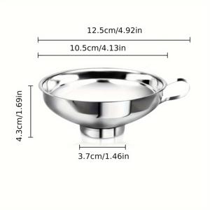 TEMU 1pc 스테인레스 스틸 와이드 머스 FUNNEL, 대형, 샐러드 드레싱, 오일, 우유, 소스, 잼용 다용도 - 주방 도구, 쉽게 붓고 청소