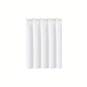 TEMU 1pc 부드러운 폴리에스터 화이트 셰어 커튼 - 조리대 포켓 디자인, 주방 및 욕실 창용, 모든 계절 사용, 기계 세척 가능, 농촌 테마, 조명 필터링 커튼 | 현대적인 커튼 | 폴리에스터 커튼