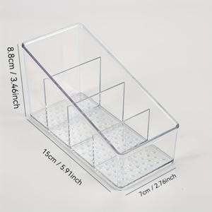 TEMU 1개의 리모컨 스탠드, 책상 정리함, 투명한 플라스틱 데스크탑 정리함, 가정용으로 다양한 높이의 4개의 분리된 메이크업 브러시 홀더, 사무실 및 학교용 펜슬 홀더