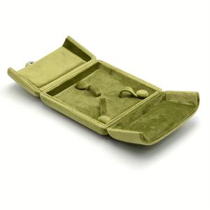 TEMU 1pc 휴대용 보석 정리함 - 여행용 플리스 보석 가방, 반지, 귀걸이, 목걸이, 팔찌 및 더 많은 것에 대한 더블 도어 - 홈 또는 이동 중에 다기능 보관 포켓, 보석 상자