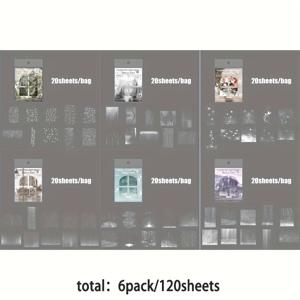 TEMU 6-Pack/120 Sheets - 스티커 오늘 비가 오는 시리즈, 다양한 콜라주 요구 사항을 위한 풍부한 콘텐츠, 사용하기 쉬운 스크랩북 스티커, 개학