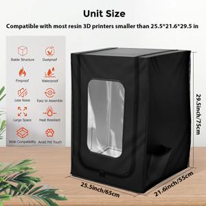 TEMU 3D 프린터 인클로저 뷰잉 윈도우 포함 - 25.5