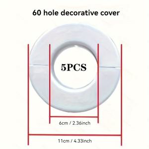 TEMU 5개 둥근 에어컨 구멍 덮개, 플라스틱 흰색 벽 구멍 장식 링, 파이프 구멍 숨김 캡, 5cm, 6cm, 7cm, 8cm 구멍에 맞음, 주택 개조 - 가전 액세서리|에어컨커버