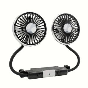 TEMU 차량용 팬, 소형 자동차 에어컨, LED 조명이 있는 뒷좌석 차량 팬, 휴대용 USB 차량 벤티레이터, 360도 회전 냉각 팬, 세 단계 속도 조절, 다섯 블레이드 강력한 공기 흐름, 내구성 있고 견고함, 두 가지 밝기 레벨, 자동차, RV, SUV 등에 적합|차량용선풍기|에어컨선풍기